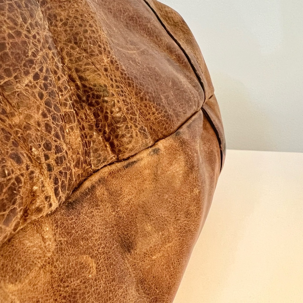 Patricia Nash Benvenuto Tan Vintage Distressed Leather Large Tote Shoulder Bag - Picture 13 of 13